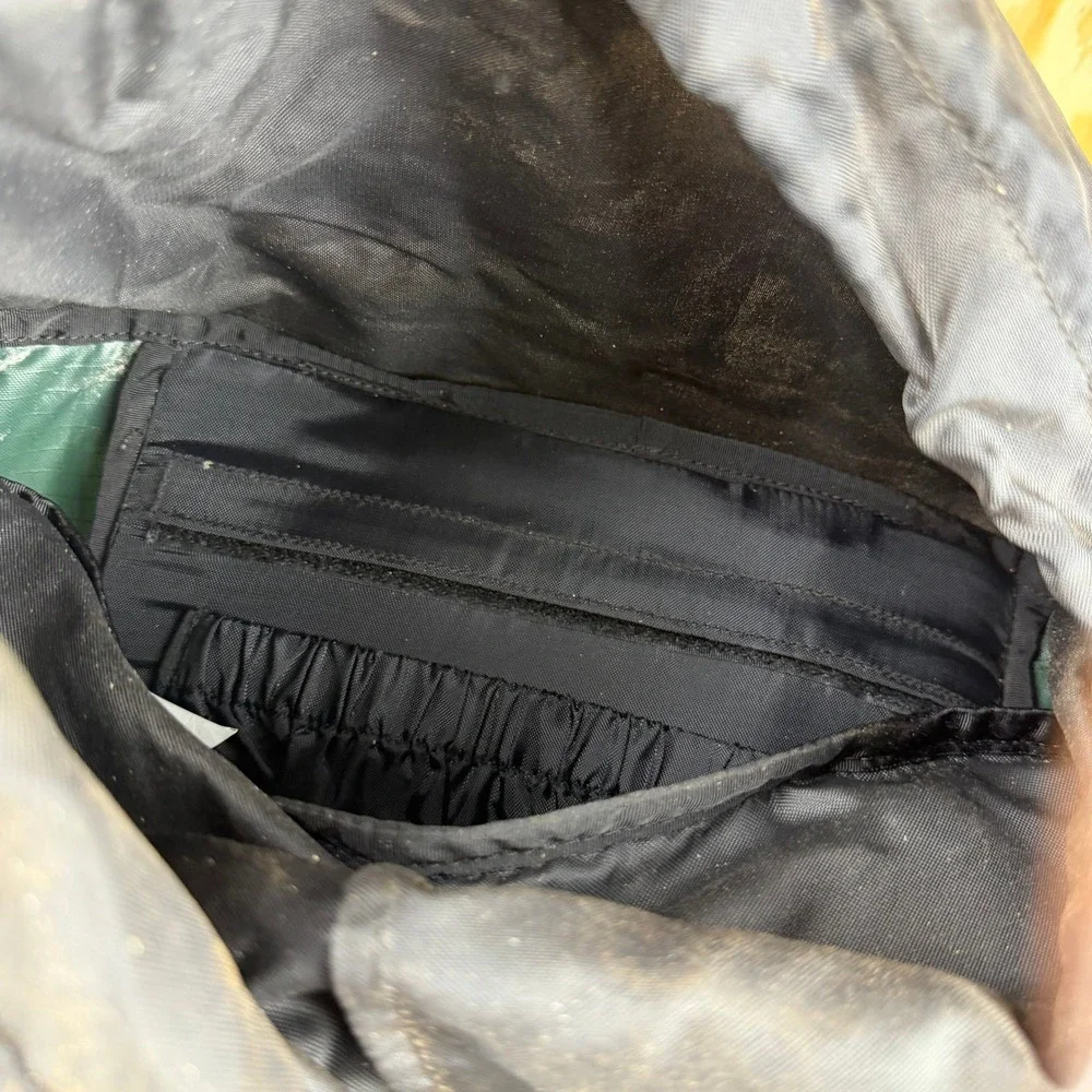 LL Bean Hiking Backpack Internal Frame Green Black Ripstop Nylon Rucksack